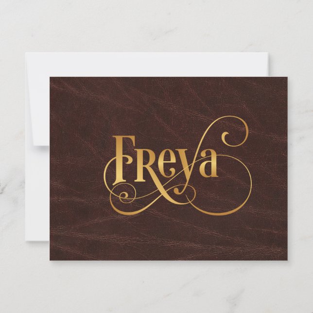 Convites Script Giratório Personalizado Freya Dourado em Co (Verso)