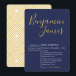 Convites SCRIPT MINIMAL Bar moderno Mitzvah marinho azul<br><div class="desc">por kat massard >> WWW.SIMPLYSWEETPAPERIE.COM <<< Um super-na moda e design de convite sofisticado para o BAR/BAT MITZVAH do seu filho! Dica: 1. Para alterar/mover gráficos e fontes e adicionar mais texto - pressione o botão "personalizar". - - - - - - - - - - - - - -...</div>