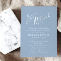 Script Minimalista Dusty Blue Modern Bat Mitzvah