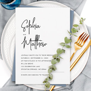 Convites Script Minimalista Moderna Casamento