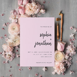 Convites Script Minimalista Moderno | Blush Wedding