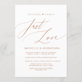 Convites Script Moderno, Cobre, Recepção de Casamento Furti