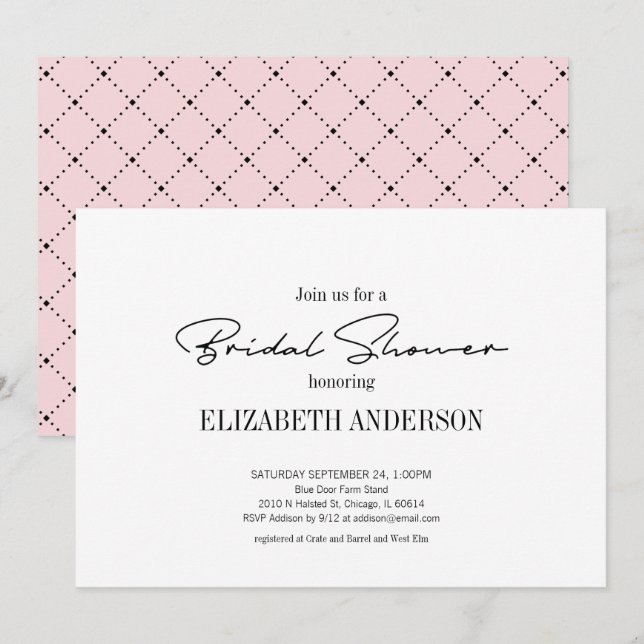 Convites Script Moderno Com Chá de panela De Anel (Frente/Verso)