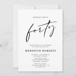 Convites Script Moderno de Chic do Partido Surpresa do aniv