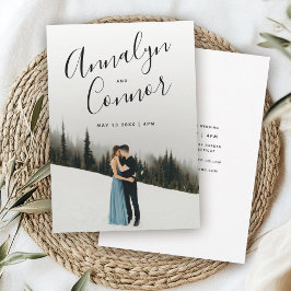 Convites Script Moderno de Foto | Casamento simples e limpo
