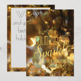 Convites Script Moderno do Sparkle Dourado Natal