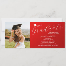 Convites Script Moderno Elegante de Festa de formatura de F