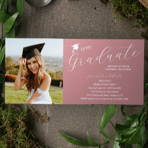 Convites Script Moderno Elegante de Festa de formatura de F