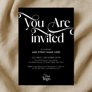 Convites Script Moderno Elegante e Chique Evento de Negócio