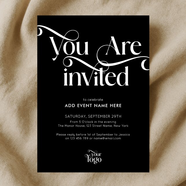 Convites Script Moderno Elegante e Chique Evento de Negócio (Criador carregado)