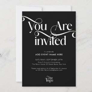 Convites Script Moderno Elegante e Chique Evento de Negócio