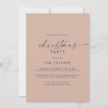 Convites Script Moderno | Festa de Natal de Salmão<br><div class="desc">Este moderno cartão de convite de festas de Natal para salmão é perfeito para um evento de férias minimalista. O simples design cor-de-rosa laranja apresenta uma tipografia industrial única com estilo boho moderno. Personalizável em qualquer cor.</div>