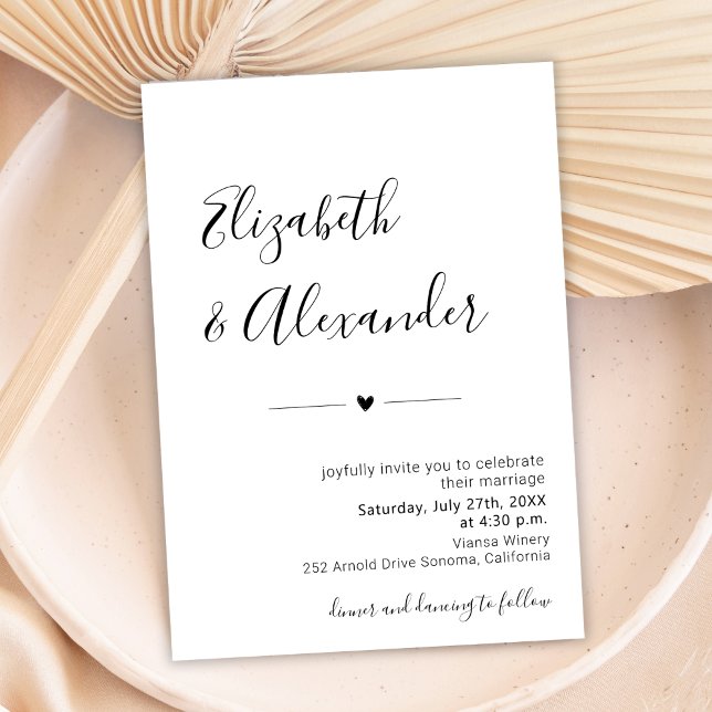 Convites Script Moderno Mínimo Tudo em Um Casamento de Códi (Criador carregado)