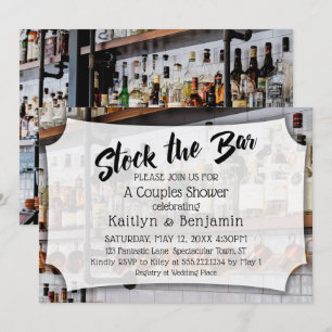 Convites Script moderno, Photo Stock do Chá de Casais do B