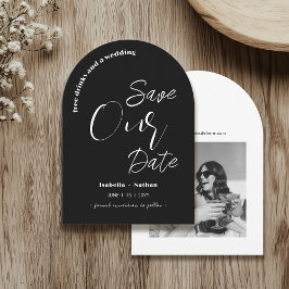 Convites Script Moderno Salve O Casamento De Bebidas Livres