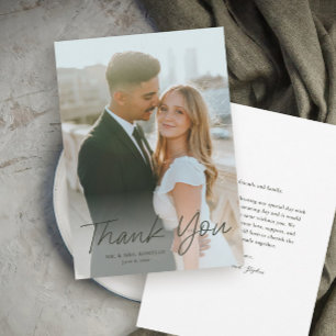 Convites Script Moderno Simples Agradecimento de Casamento 