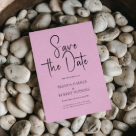 Convites Script Preto Simples Da Linen Da rosa claro Salvar