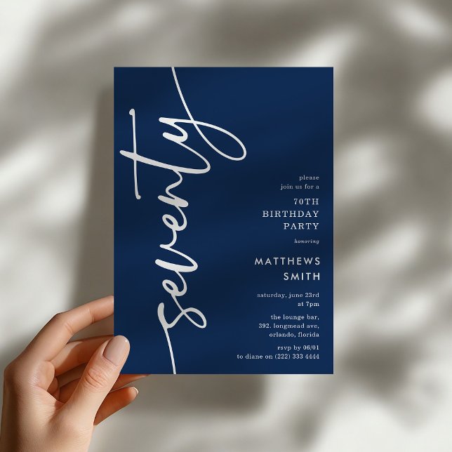 Convites Script Seventy' 70th Birthday (Criador carregado)