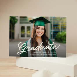 Convites Script simples de formando dois de graduação de fo