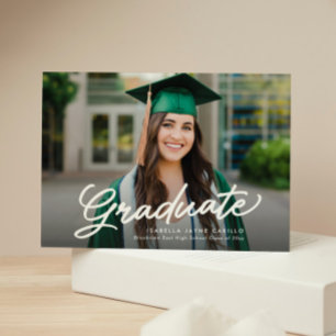 Convites Script simples de formando dois de graduação de fo