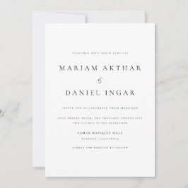 Convites Script Simples e Elegante Casamento Preto e Branco