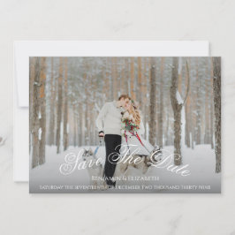Convites Script Simples e Elegante Foto Salve a Data