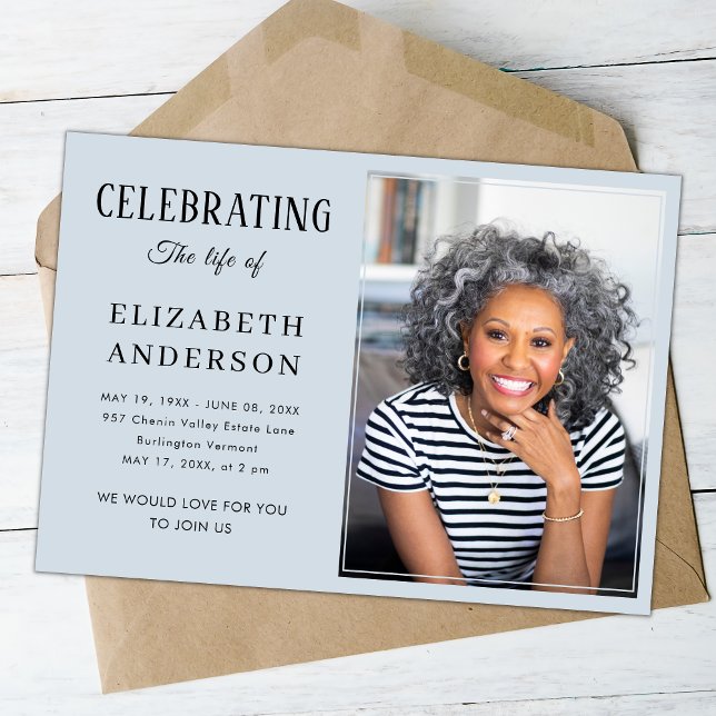 Convites Script Simples e Minimalista de Fotografia Funeral (Criador carregado)