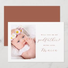 Convites Script Simples Proposta de Padrinho de Terracota F