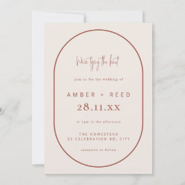 Convites Script Terracotta de Casamento de Arch Duplo