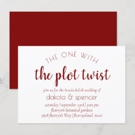 Convites Script vermelho simples | Um com Torção de Plot de