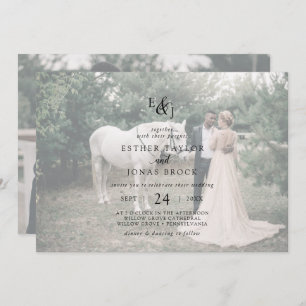 Convites Script Vintage Casamento de Fotografias Horizont