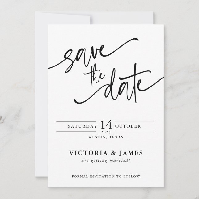 Convites Script Wedding Salvar a Data (Frente)