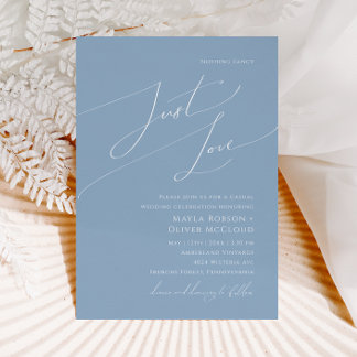 Convites Script Whimsical | Casamento De Amor De Azul Dusty