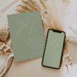 Convites Script Whimsical | Casamento De Amor Justo Por Sag<br><div class="desc">Apresentando nossa impressionante escrita caprichosa | sage green apenas ama convite para casamento perfeito para sua simples celebração do primavera boho moderno. Nosso elegante design inclui uma paleta de cores vibrante brilhante e pastel com um script de caligrafia quic vintage. Quer você prefira um estilo minimalista ou clássico, nosso produto...</div>