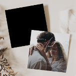 Convites Script Whimsical | Casamento de Fotografias na Pra<br><div class="desc">Este guião caprichoso | convite de casamento de fotos em quadrado preto é perfeito para o seu casamento clássico de preto e branco e mínimo moderno de boho. A design apresenta uma caligrafia elegante, delicada e romântica escrita à mão com tipografia formal do chique. O olhar vai correr bem em...</div>