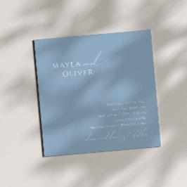 Convites Script Whimsical | Casamento Dusty Blue Square