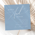 Convites Script Whimsical | Casamento Dusty Blue Square<br><div class="desc">Apresentando nossa impressionante escrita caprichosa | convite de casamento azul empoeirado perfeito para a sua simples celebração do primavera boho moderno. Nosso elegante design inclui uma paleta de cores vibrante brilhante e pastel com um script de caligrafia quic vintage. Quer você prefira um estilo minimalista ou clássico, nosso produto editável...</div>