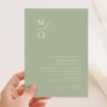 Convites Script Whimsical | Casamento por Monograma Verde S<br><div class="desc">Apresentando nossa impressionante escrita caprichosa | convite para casamento do monograma verde sage perfeito para a sua simples celebração do primavera boho moderno. Nosso elegante design inclui uma paleta de cores vibrante brilhante e pastel com um script de caligrafia quic vintage. Quer você prefira um estilo minimalista ou clássico, nosso...</div>