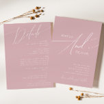Convites Script Whimsical | Dusty Rosa All In One Wedding<br><div class="desc">Apresentando nossa impressionante escrita caprichosa | rosa empoeirado em um convite de casamento perfeito para a sua simples celebração do primavera boho. Nosso elegante design inclui uma paleta de cores vibrante brilhante e pastel com um script de caligrafia quic vintage. Quer você prefira um estilo minimalista ou clássico, nosso produto...</div>