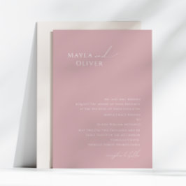 Convites Script Whimsical | Dusty Rosa Tradicional