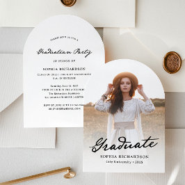 Convites Script Whimsical | Festa de formatura de Foto Chic