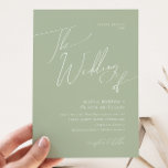 Convites Script Whimsical | Sage Green Casamento De<br><div class="desc">Apresentando nossa impressionante escrita caprichosa | sage green o casamento de convite perfeito para a sua simples celebração do primavera boho. Nosso elegante design inclui uma paleta de cores vibrante brilhante e pastel com um script de caligrafia quic vintage. Quer você prefira um estilo minimalista ou clássico, nosso produto editável...</div>
