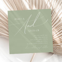 Script Whimsical | Sage Green Square Wedding