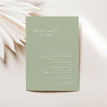 Convites Script Whimsical | Sage Green Traditional Wedding<br><div class="desc">Apresentando nossa impressionante escrita caprichosa | sábio convite tradicional para o casamento perfeito para a sua simples celebração do primavera boho moderno. Nosso elegante design inclui uma paleta de cores vibrante brilhante e pastel com um script de caligrafia quic vintage. Quer você prefira um estilo minimalista ou clássico, nosso produto...</div>