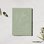 Convites Script Whimsical | Sage Green Wedch Brunch<br><div class="desc">Apresentando nossa impressionante escrita caprichosa | sage green casamento brunch convite perfeito para a sua simples celebração do boho primavera. Nosso elegante design inclui uma paleta de cores vibrante brilhante e pastel com um script de caligrafia quic vintage. Quer você prefira um estilo minimalista ou clássico, nosso produto editável exclusivo...</div>