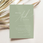 Convites Script Whimsical | Sage Green Wedding<br><div class="desc">Apresentando nossa impressionante escrita caprichosa | convite para casamento verde sábio perfeito para a sua simples celebração do primavera boho moderno. Nosso elegante design inclui uma paleta de cores vibrante brilhante e pastel com um script de caligrafia quic vintage. Quer você prefira um estilo minimalista ou clássico, nosso produto editável...</div>