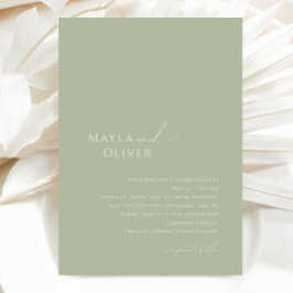 Convites Script Whimsical | Sage Monograma Foto Casamento