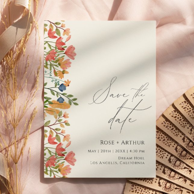 Convites Script Wildflower Salvar Data (Criador carregado)