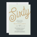 Convites Scripts verdes e Dourados 60º aniversário<br><div class="desc">Chic Elegant Green e Dourado Script 60th Aniversário Convite Seus convidados saberão que esta será uma festa especial apenas olhando para este convite!</div>