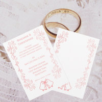 Scrollwork Pink Wedation Bells